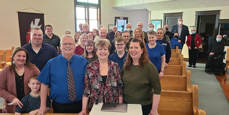 Rosedale Friends Church's sanctuary filled with people celebrating a wedding anniversary