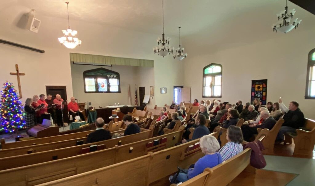 A Christmas concert in the Rosedale Friends Church sanctuary