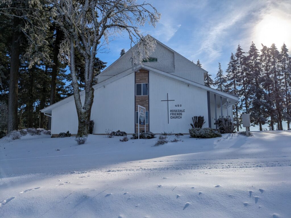 Image Rosedale Friends Church Building on a snowy day